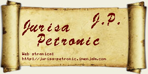 Juriša Petronić vizit kartica